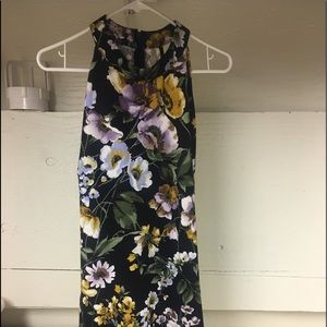 Black floral midi dress